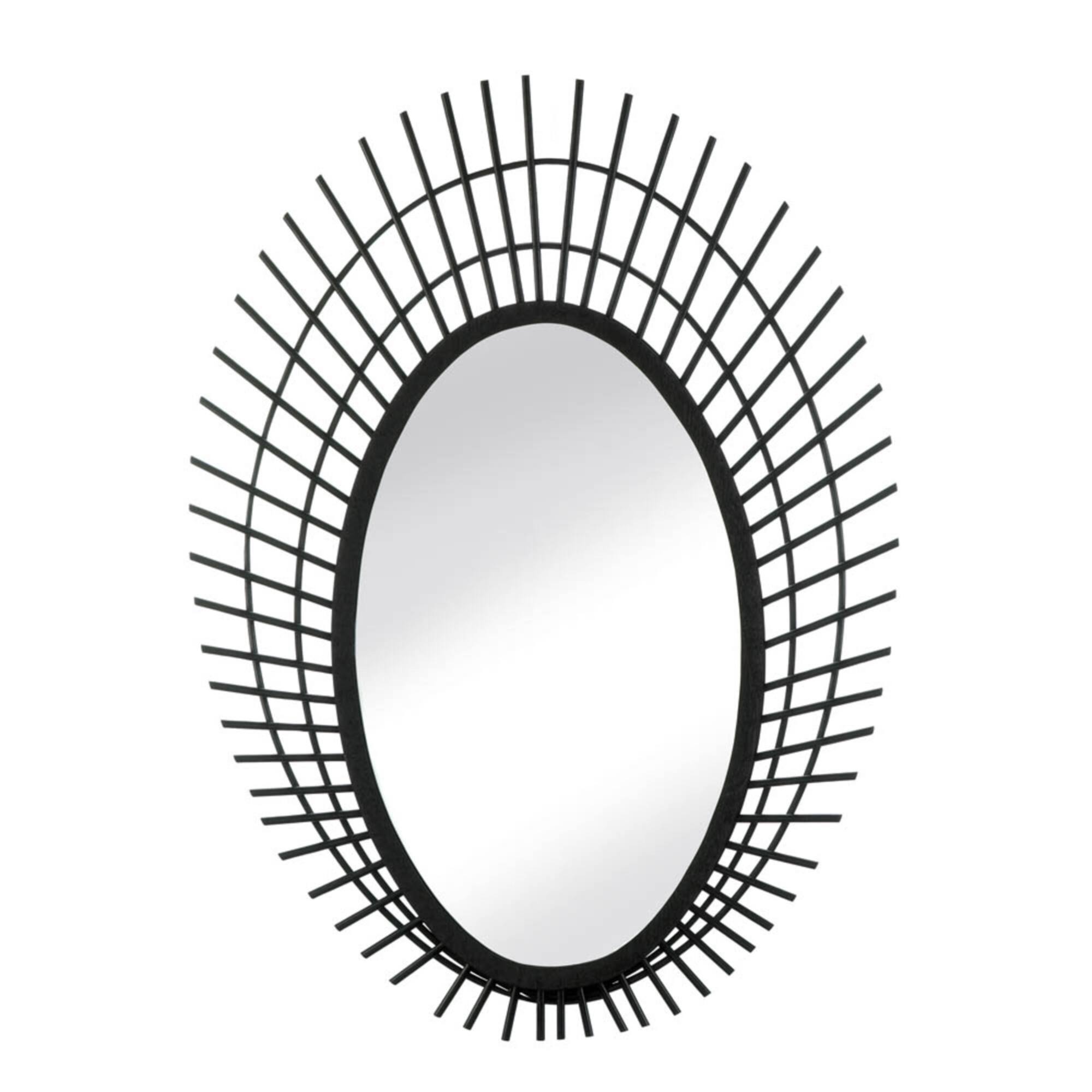 Nikki Chu Riki 36" Black Bamboo Mirror